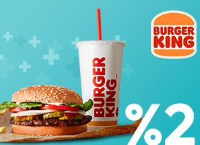 AdaletKart ile TAB Gıda’ya bağlı Burger King şubelerinden yapacağınız harcamalarda %2 nakit iade fırsatı sizi bekliyor.