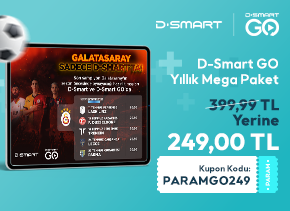 AdaletKartlılara D-Smart GO Yıllık Mega Paket 249,00 TL