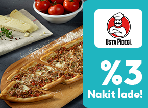 AdaletKart ile TAB Gıda’ya bağlı Usta Pideci şubelerinden yapacağınız harcamalarda %3 nakit iade fırsatı sizi bekliyor.